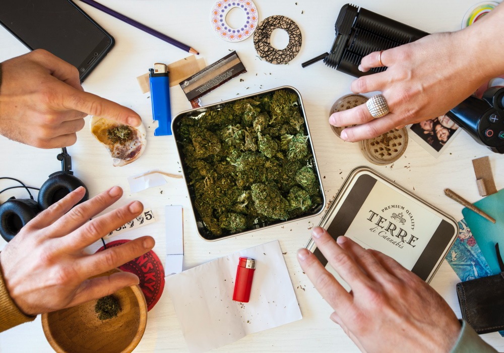 Cannabis, papers, vaporizer